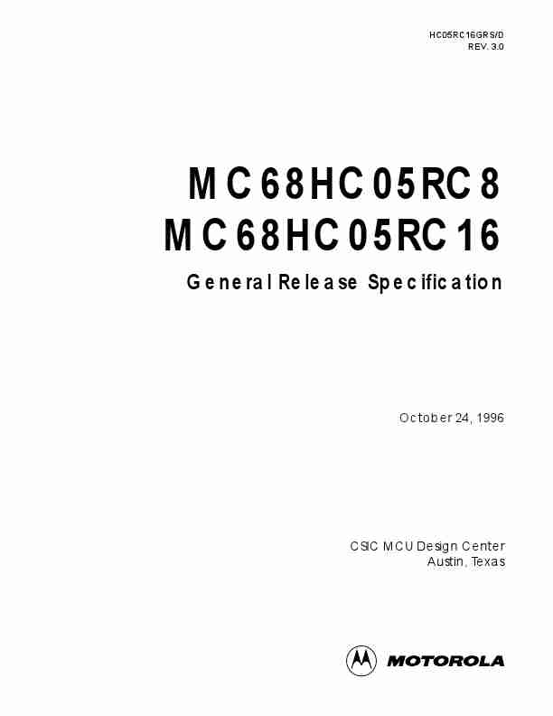 Motorola Computer Hardware MC68HC05RC16-page_pdf